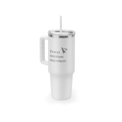 JOYNER XL. Large stainless steel travel cup (91 recycled) with vacuum insulated double wall and a matt finish 1300 mL